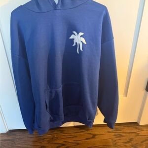 Blue Hoodie with White Logo